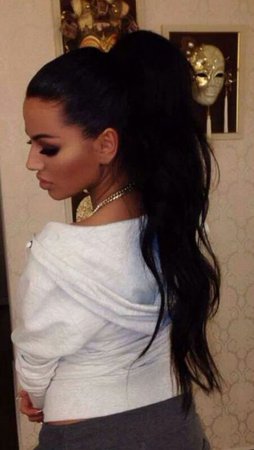 black ariana ponytail