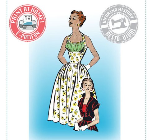 E-pattern Early 1950s Halter Dress & Bolero Size 36 | Etsy