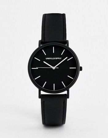 ASOS DESIGN leather watch in monochrome | ASOS