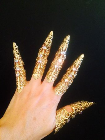 Gold Nail Rings 1