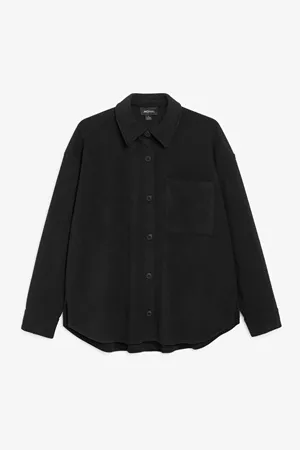 Fleece shirt - Black - Shirts & Blouses - Monki GB