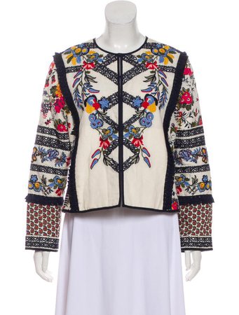 Tory Burch Floral Embroidered Jacket - Clothing - WTO172628 | The RealReal
