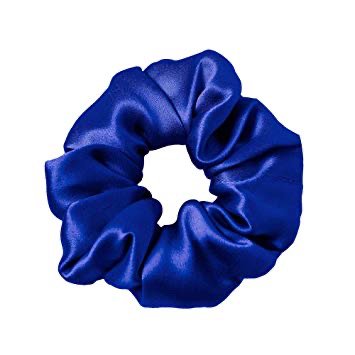 dark blue silk scrunchie