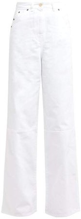 Prago Wide Leg Cotton Jeans - Womens - White