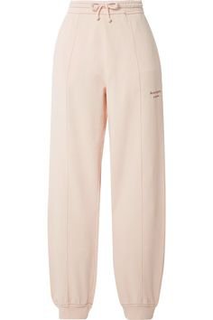 Pastel pink Felodie embroidered cotton-terry track pants | Acne Studios