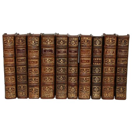 Collection of Ten French 18th Century Leather Books For Sale at 1stdibs