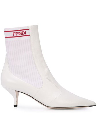 Shop white Fendi 45 stretch ankle boots with Express Delivery - Farfetch