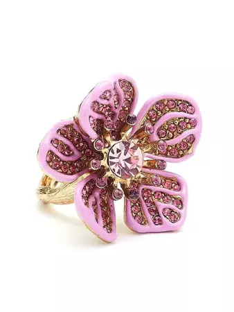 Oscar De La Renta crystal-embellished Orchid Ring - Farfetch