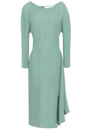 Draped silk-crepe midi dress | VALENTINO | Sale up to 70% off | THE OUTNET