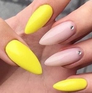 Yellow/Nude Nails