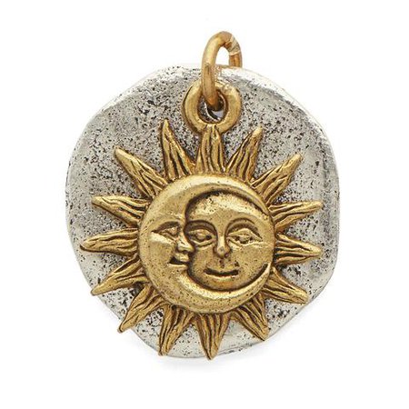 Gold Moon Sun Silver Disc Pendant – Lizzy James
