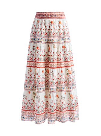 Melony Smocked Waist Band Shirred Skirt In Multi | Alice And Olivia