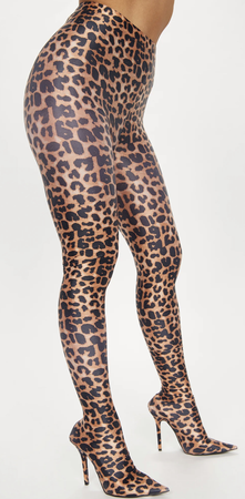 leopard heel tights