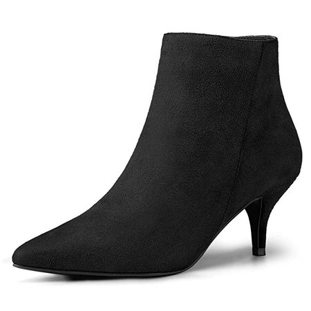 Amazon.com | Allegra K Women's Pointed Toe Zip Stiletto Kitten Heel Ankle Booties | Ankle & Bootie