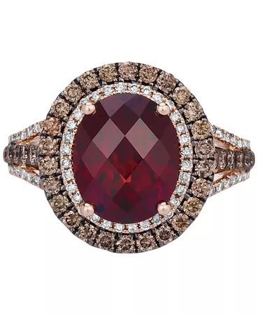 Le Vian Garnet (4 ct. t.w.) & Diamond (7/8 ct.t.w.) Statement Ring in 14k Rose Gold
