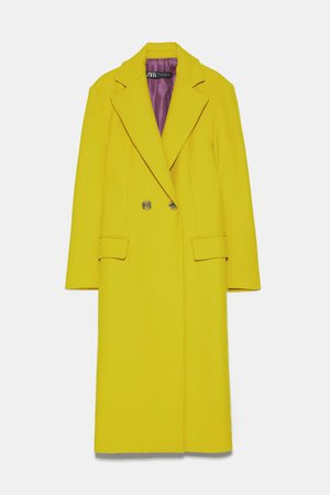 BUTTONED MENSWEAR COAT - NEW IN-WOMAN | ZARA United States yellow