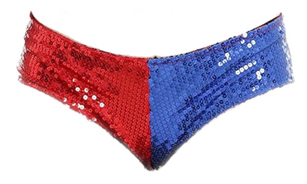 Red and Blue Sequin Shorts