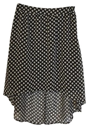 Forever 21 Black & White High-low Polka Dot Skirt Size 4 (S, 27) - Tradesy