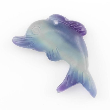 Rainbow FLUORITE Pendant Dolphin Crystal Carving Stone | Etsy