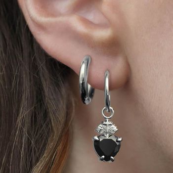 Garnet/Black Spinel Heart Earrings By RegalRose | notonthehighstreet.com