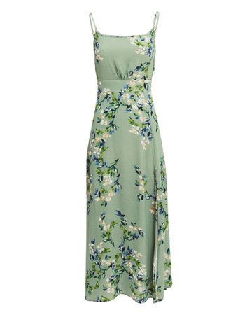 Hazel Floral Midi Dress with Slit | Flynn Skye