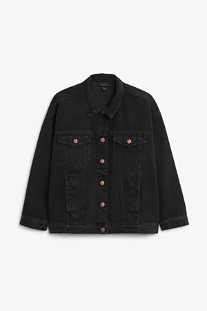 Classic denim jacket - Worn black - Coats & Jackets - Monki WW