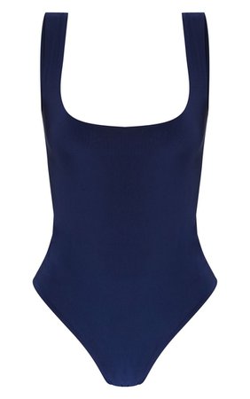 Navy Second Skin Thong Bodysuit | Tops | PrettyLittleThing USA