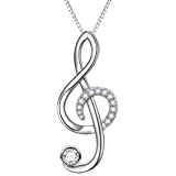 Amazon.com: Hallmark Jewelry for Women Sterling Silver Treble Clef Music Note Pendant Necklace, 18" Chain: Jewelry