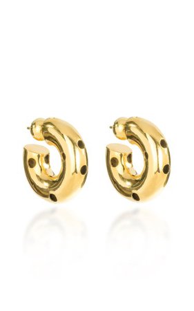 24k Gold-Plated Medium Hoops Earrings By Paula Mendoza | Moda Operandi