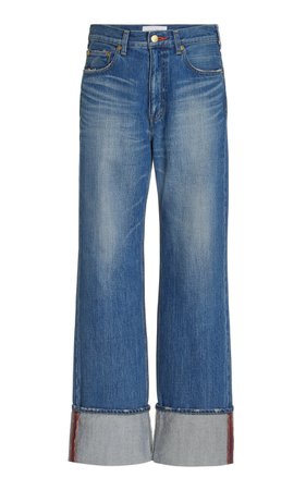 The Carnelian Rigid High-Rise Straight-Leg Cuffed Jeans By Tu Es Mon Tresor | Moda Operandi