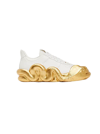 white gold snakes sneakers shoes