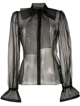 Dolce & Gabbana Pussy Bow Sheer Blouse Ss20 | Farfetch.com