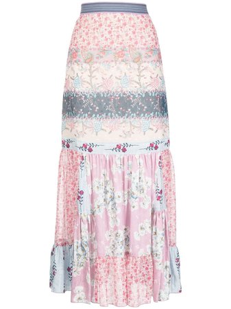 Anna Sui Patchwork floral-print Maxi Skirt - Farfetch