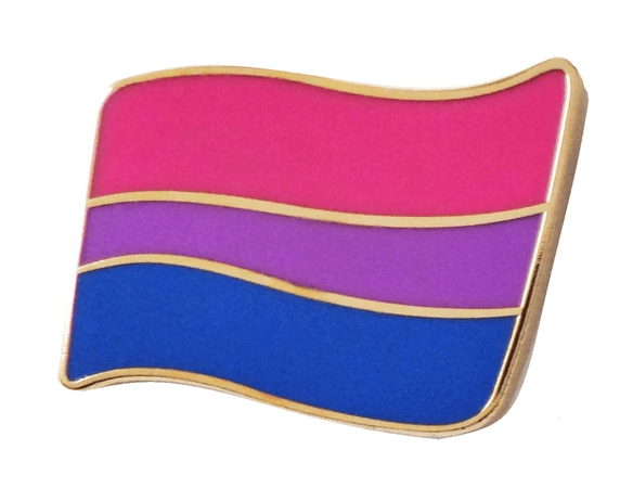 Bisexual Bi Pride LGBTQ+ Gold Plated Pin Badge