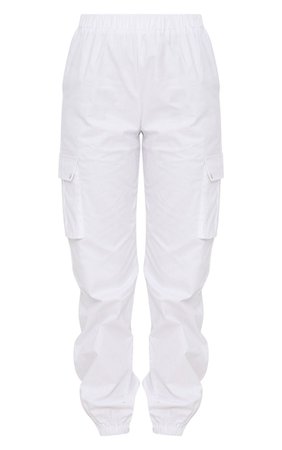 White Pocket Detail Cargo Pants | PrettyLittleThing USA