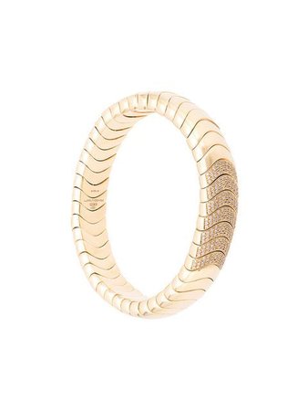 Mattia Cielo 18kt yellow gold diamond snake chain bracelet