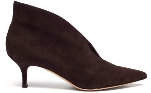 Vania 55 Suede Ankle Boots - Womens - Dark Brown