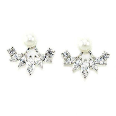 Earrings | Shop Women's White Gold Plated Stud Earring Ring Jewelry Set at Fashiontage | E1022-RG