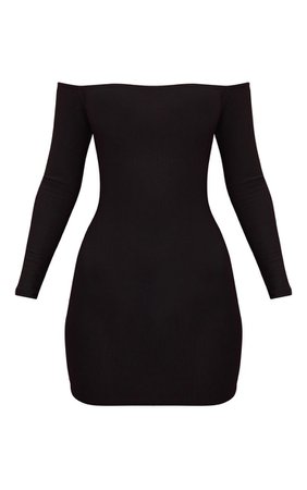 Black Bardot Bodycon Dress | Dresses | PrettyLittleThing