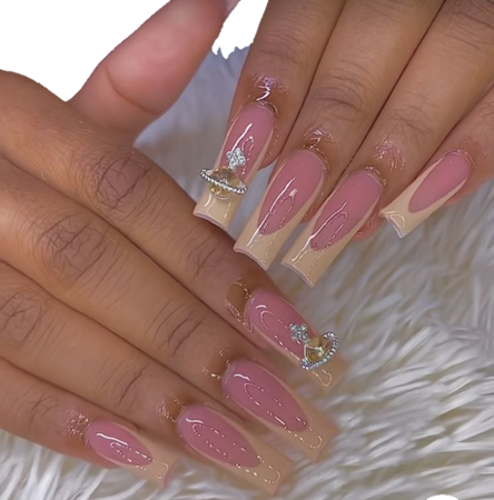 pink and beige nails