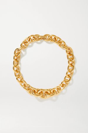Gold Gold-tone necklace | SAINT LAURENT | NET-A-PORTER
