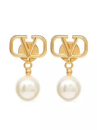 Valentino Garavani VLogo Signature Pearl Drop Earrings - Farfetch