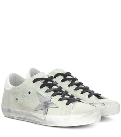 Superstar leather-trimmed sneakers