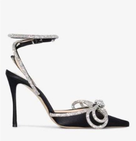 Mach and Mach black double bow crystal pumps
