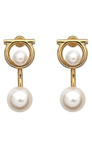 Salvatore Ferragamo Gancio Imitation Pearl Drop Earrings | Nordstrom