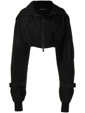 Yohji Yamamoto high collar cropped jacket - FARFETCH