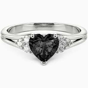 heart cut black ring