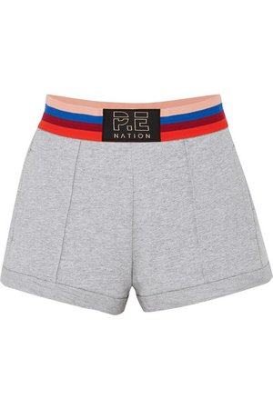 P.E NATION | Starting Whistle cotton-jersey shorts | NET-A-PORTER.COM