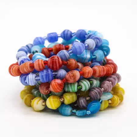 7.5" Assorted Color and Shape Glass Bead Bracelet (Dozen) – Mardi Gras Spot