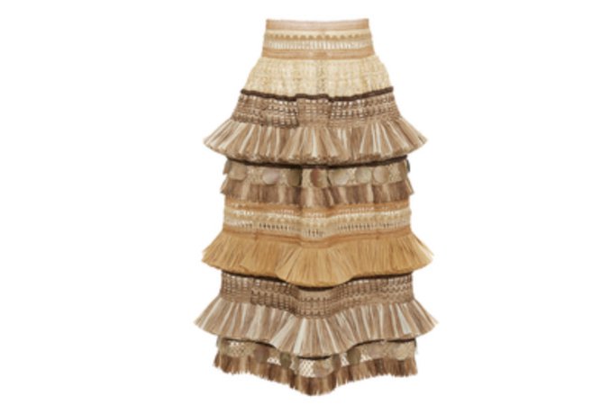 ruffled tribal skirt long neutral- google search